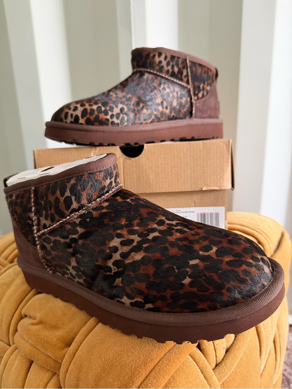 UGG Leopard Print Short Booties - Brown/Black